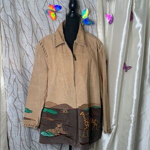 Women's Safari-Inspired Tan and Brown Utility Jacket